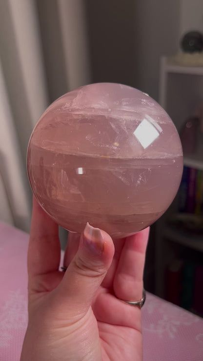 Large Juicy Star Rose Quartz Sphere