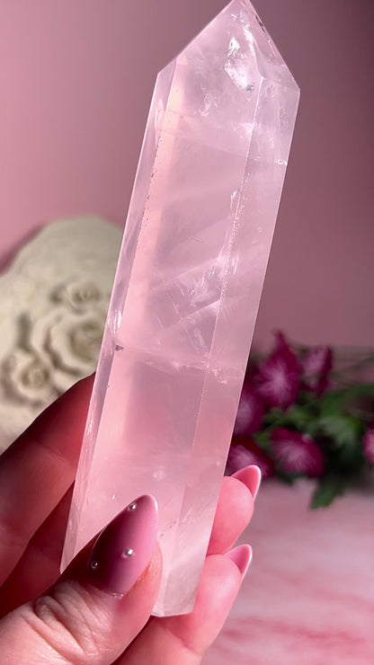 Gemmy Rose Quartz Tower