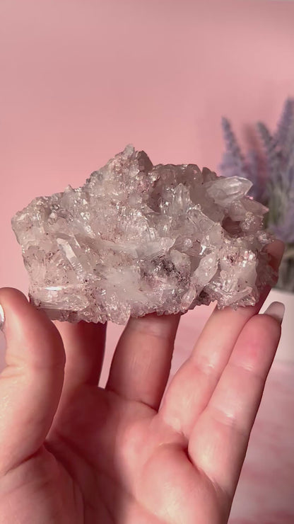 Columbian Pink Lemurian Quartz Cluster