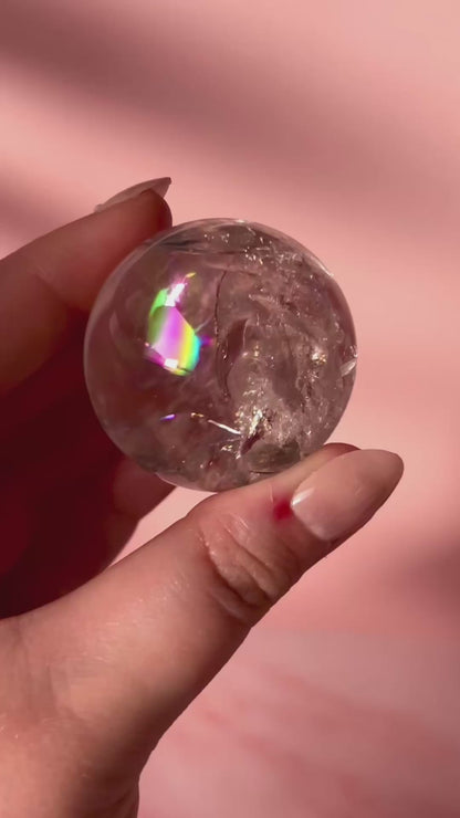 Collectors High Grade Rainbow Clear Quartz Sphere
