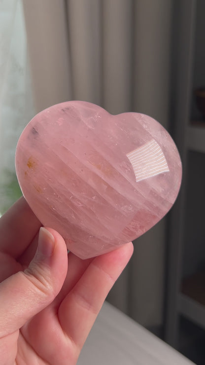 Gemmy Juicy Star Rose Quartz Heart