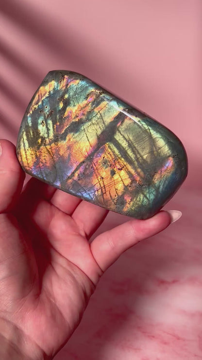 Rainbow Green Labradorite Freeform