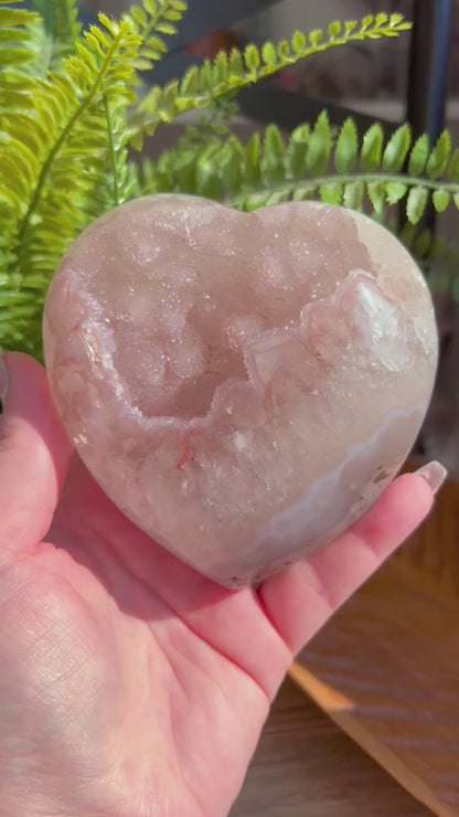 Champagne Pink Sugary Amethyst Heart from Uruguay