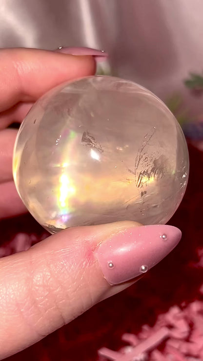 Rainbow Star Rose Quartz Egg “B”