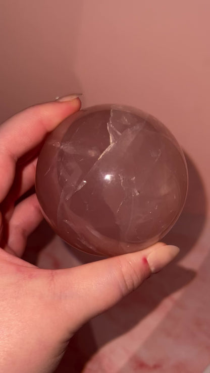 12 Point Star Rose Quartz Sphere “O”
