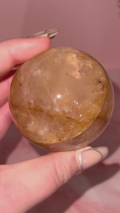 Stunning Double Star Flash Golden Healer Sphere with Rainbows