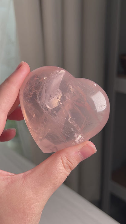 Icy Star Rose Quartz Heart