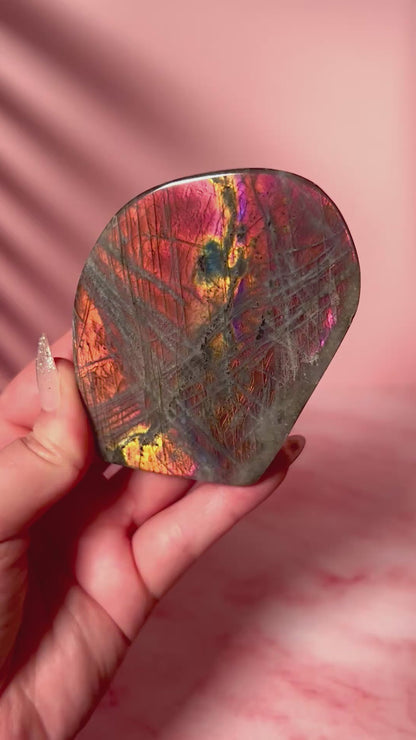 Sunset Orange Labradorite Freeform