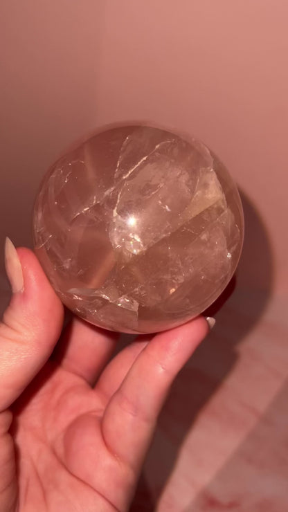 Gemmy Star Rose Quartz Sphere “P”
