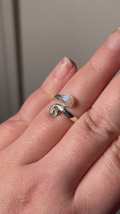 Rainbow Moonstone Ring Size 7